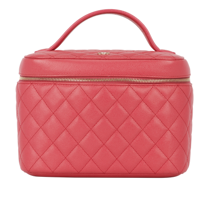 Chanel CC Top Handle Vanity Case, &pound;2,800, Accessories, Pink, Caviar Leather, Front view